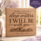 Isaiah 43:2 SVG, Through Deep Waters Bible Verse, Christian Encouragement Gift, Laser Engraving File
