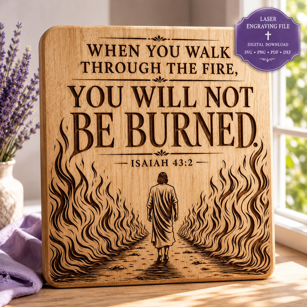 Isaiah 43:2 Bible Verse SVG Through the Fire Design