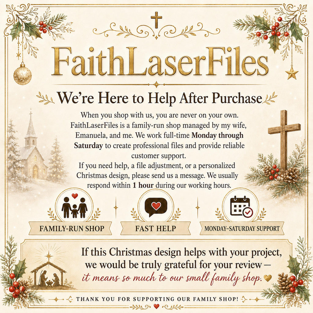 Christian Christmas SVG Bundle: 5 Nativity Laser Engraving Designs