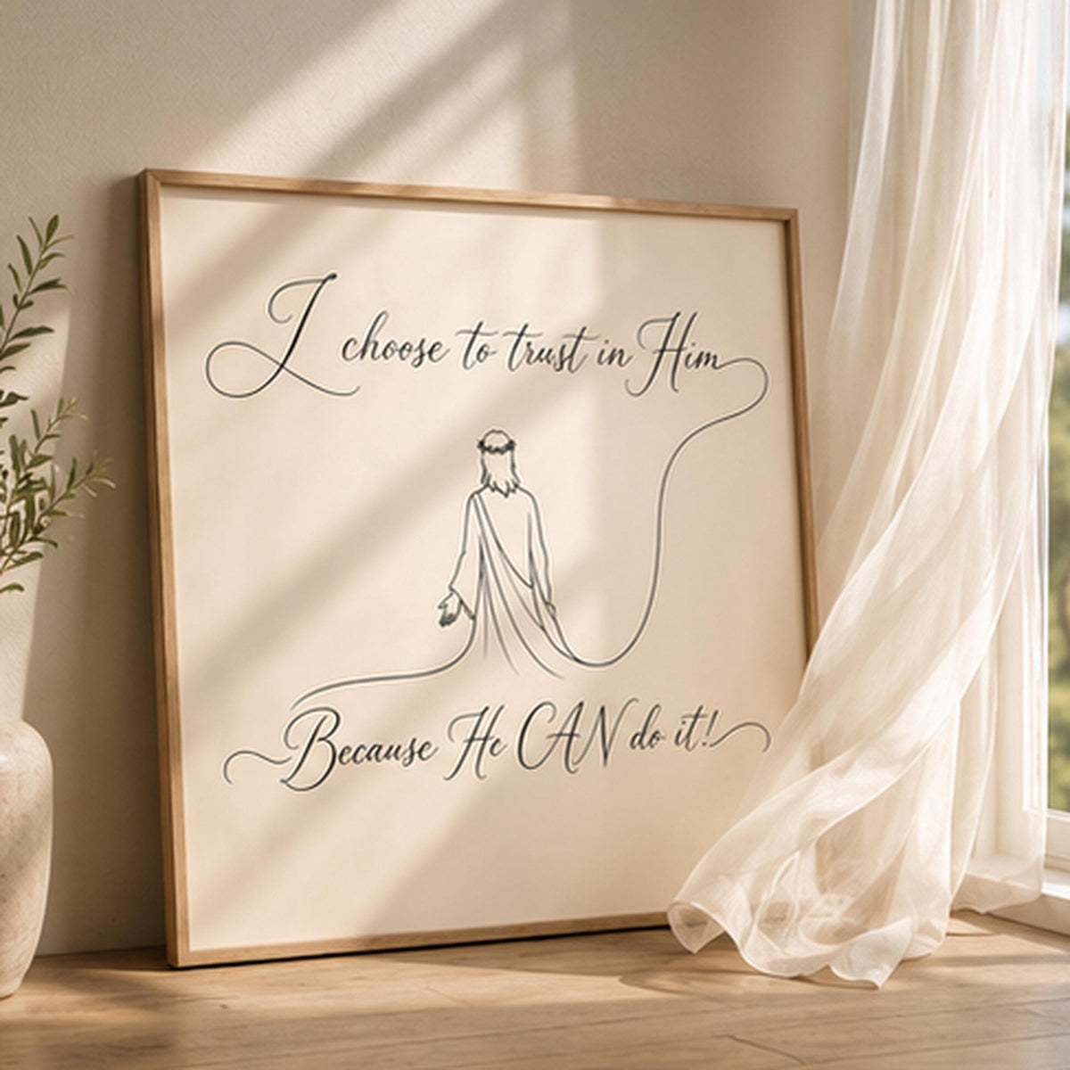 Faith SVG: Trust in God Jesus Line Art for Laser Engraving
