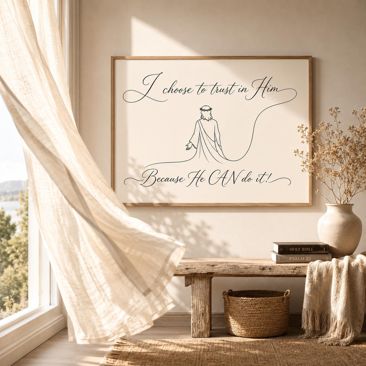 Faith SVG: Trust in God Jesus Line Art for Laser Engraving