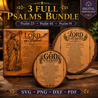 Psalm SVG Bundle, Psalms 23 46 91 Bible Verse Designs, Full Psalm Laser Engraving Files