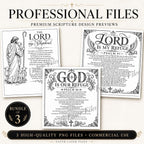 Psalm SVG Bundle, Psalms 23 46 91 Bible Verse Designs, Full Psalm Laser Engraving Files
