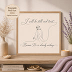 Christian Faith SVG + Printable Be Still Jesus Line Art