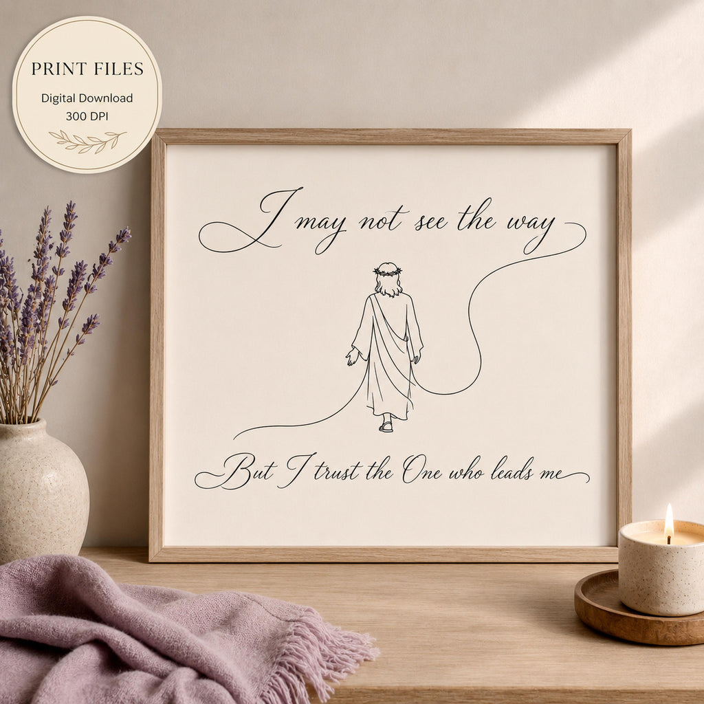 Faith SVG + Printable Trust in God Jesus Line Art