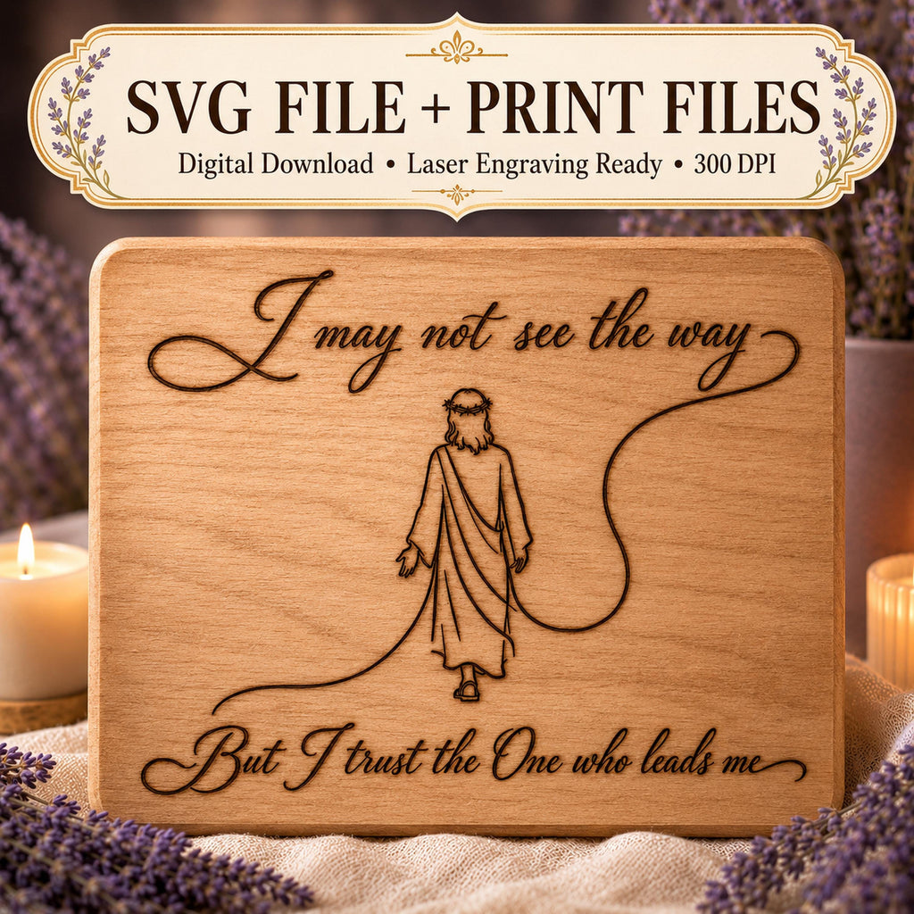 Faith SVG + Printable Trust in God Jesus Line Art