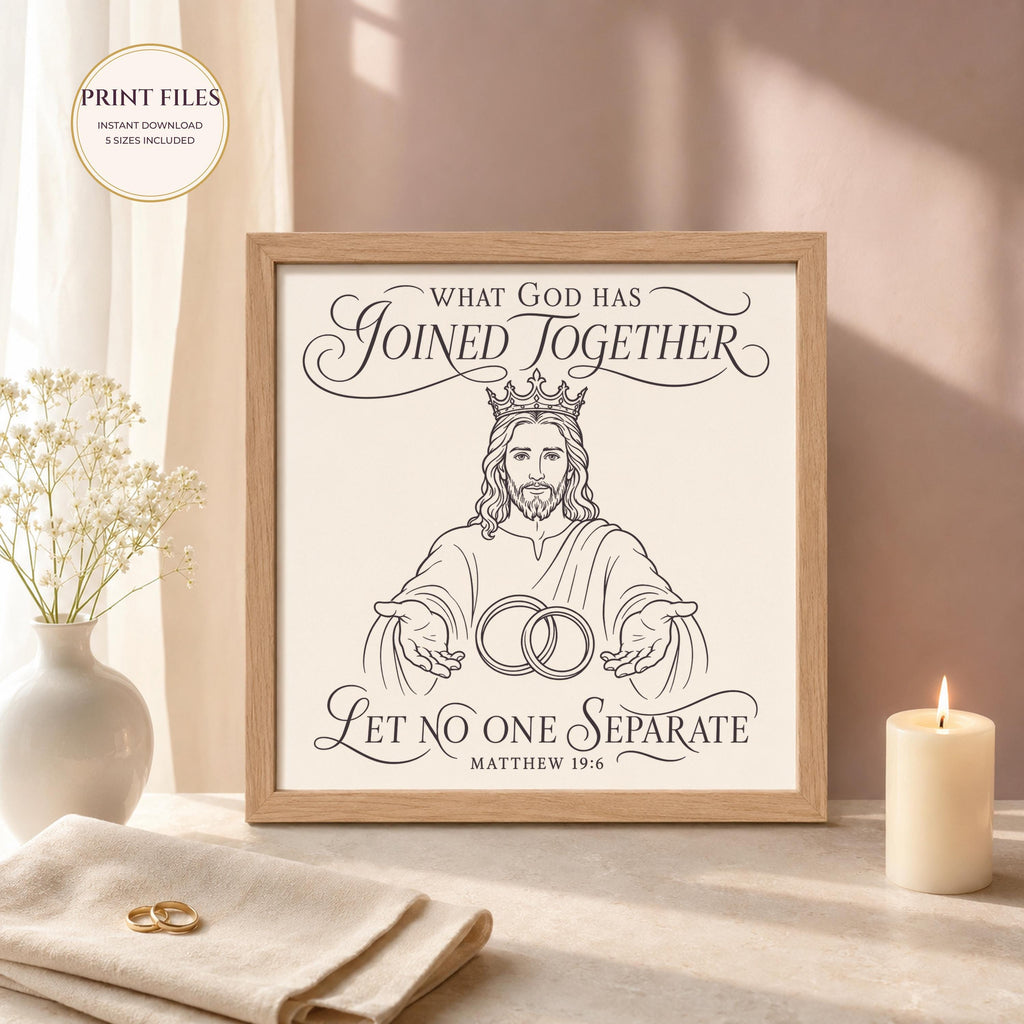 Matthew 19:6 Wedding SVG + Printable God Joined Together Laser File