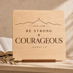 Be Strong and Courageous SVG Joshua 1:9 Editable Custom Name Laser Engraving File