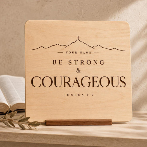Be Strong and Courageous SVG Joshua 1:9 Editable Custom Name Laser Engraving File
