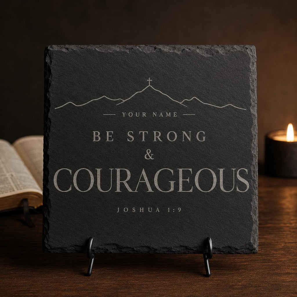 Be Strong and Courageous SVG Joshua 1:9 Editable Custom Name Laser Engraving File