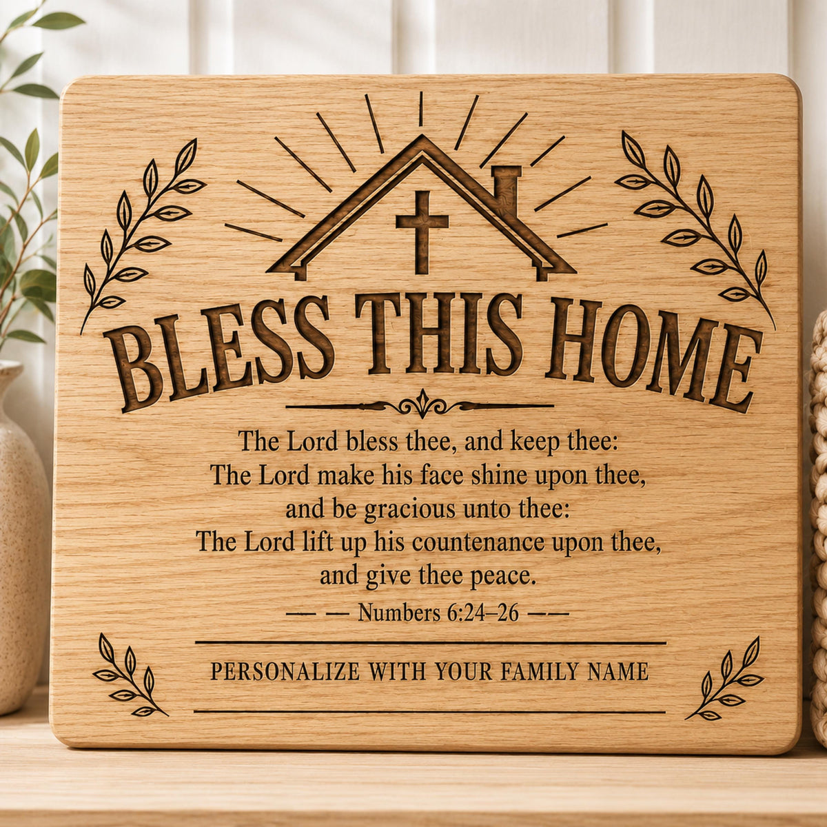 Numbers 6 24–26 SVG Bless This Home Bible Verse Design