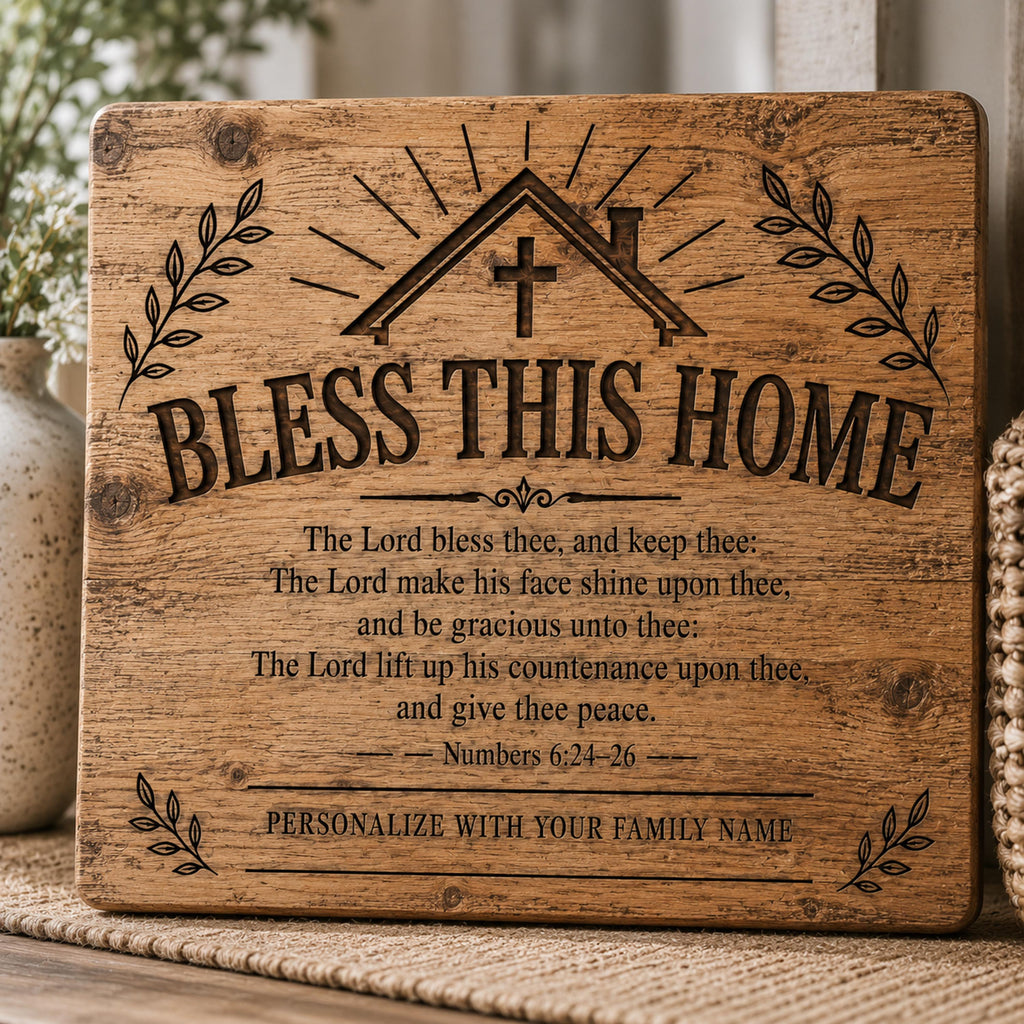 Numbers 6 24–26 SVG Bless This Home Bible Verse Design