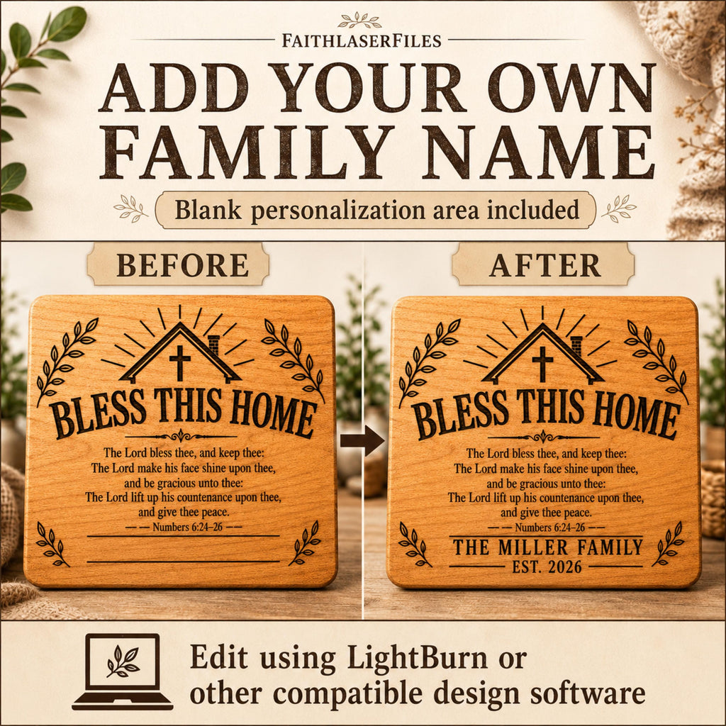 Numbers 6 24–26 SVG Bless This Home Bible Verse Design