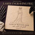 God Is Within Her SVG & PNG, Christian Woman Laser Engraving File, Psalm 46:5