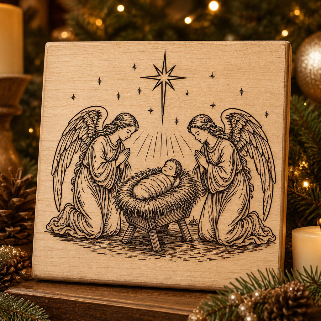 Christian Christmas SVG Bundle: 5 Nativity Laser Engraving Designs