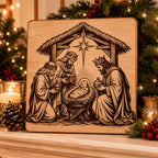 Christian Christmas SVG Bundle: 5 Nativity Laser Engraving Designs