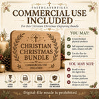 Christian Christmas SVG Bundle: 5 Nativity Laser Engraving Designs