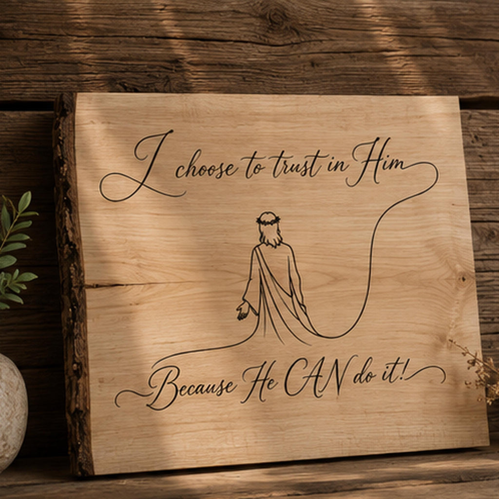 Faith SVG: Trust in God Jesus Line Art for Laser Engraving