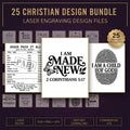 25 Christian SVG Bundle, Bible Verse, Cross and Faith Designs for Laser Engraving