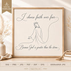 Christian Faith SVG + Printable Jesus Crown Line Art
