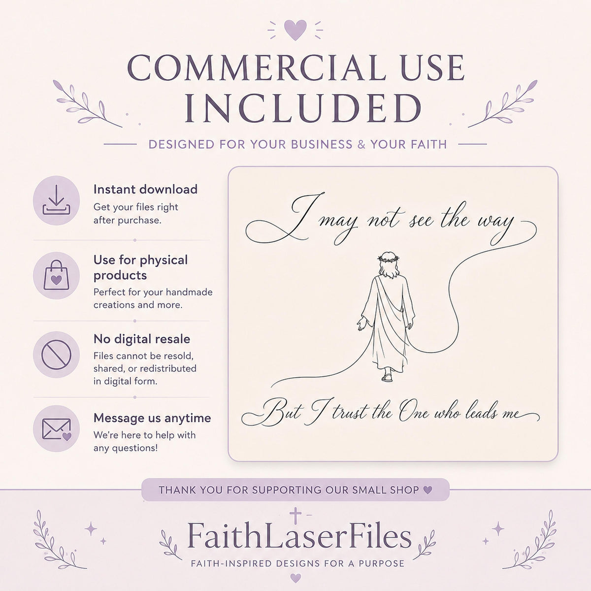 Faith SVG + Printable Trust in God Jesus Line Art