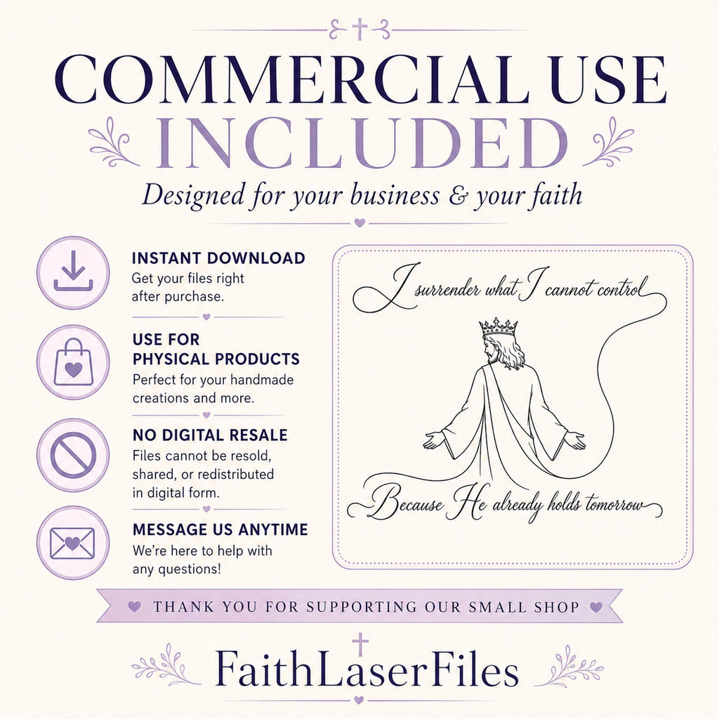 Faith SVG + Printable God Is in Control Jesus Line Art