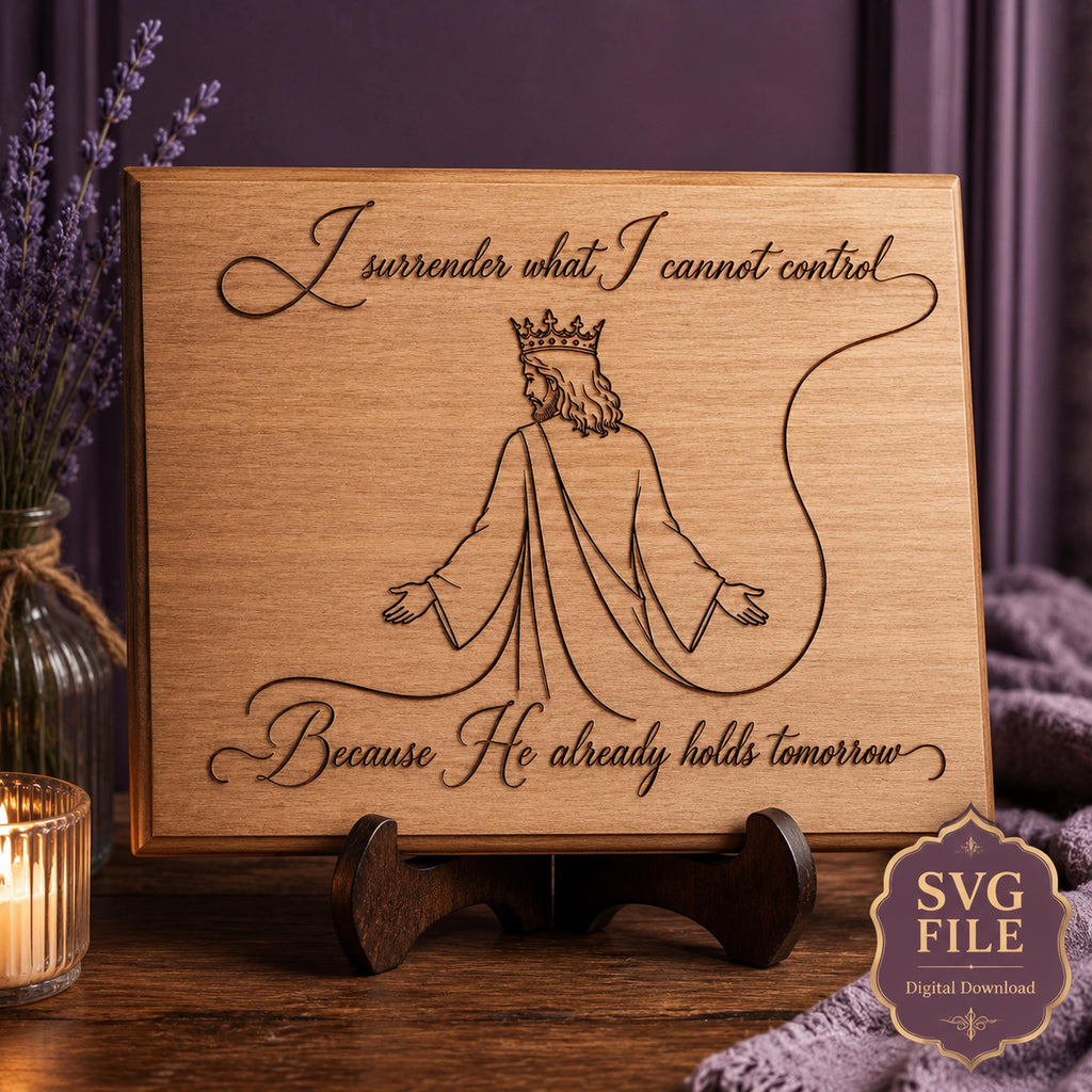 Faith SVG + Printable God Is in Control Jesus Line Art
