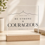 Be Strong and Courageous SVG Joshua 1:9 Editable Custom Name Laser Engraving File