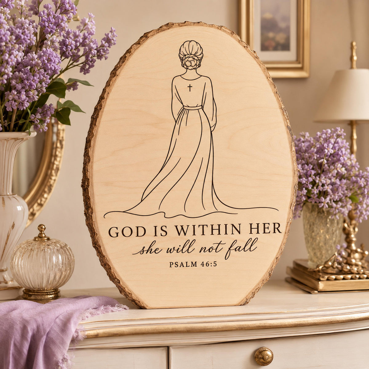 God Is Within Her SVG & PNG, Christian Woman Laser Engraving File, Psalm 46:5
