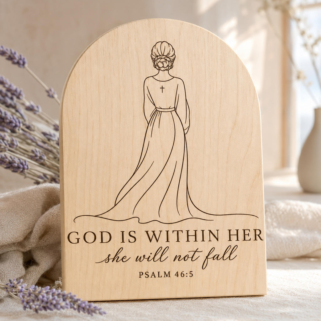 God Is Within Her SVG & PNG, Christian Woman Laser Engraving File, Psalm 46:5