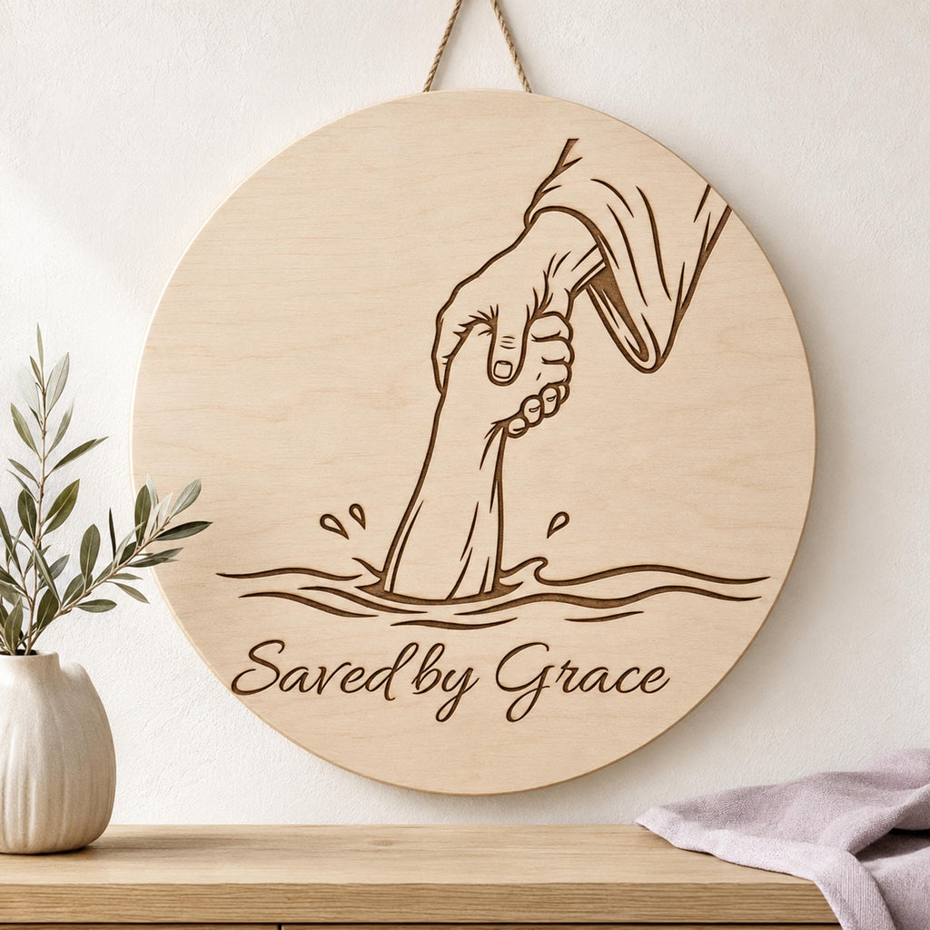 Saved by Grace SVG & PNG, Christian Salvation Design for Laser Engraving and Printing