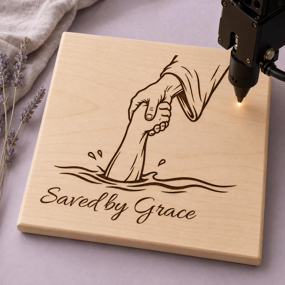 Saved by Grace SVG & PNG, Christian Salvation Design for Laser Engraving and Printing