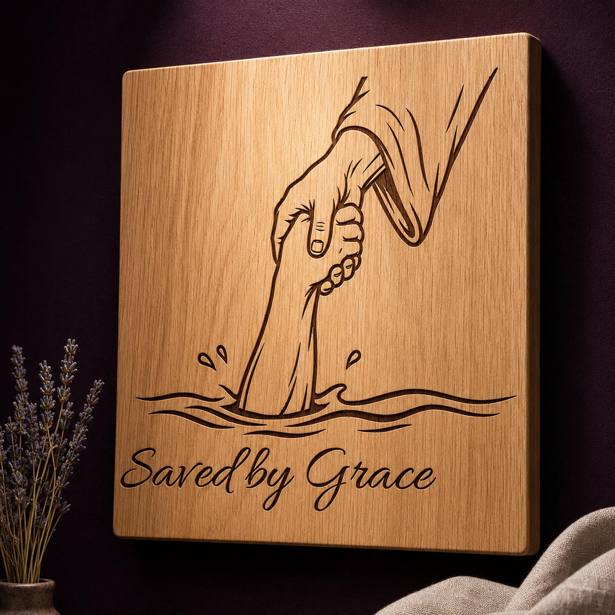 Saved by Grace SVG & PNG, Christian Salvation Design for Laser Engraving and Printing