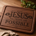 Christian SVG, Matthew 19:26 Bible Verse, Laser Engraving File (Digital Download)