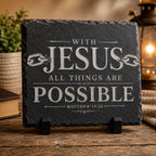 Christian SVG, Matthew 19:26 Bible Verse, Laser Engraving File (Digital Download)
