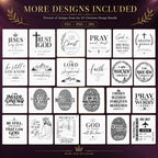 25 Christian SVG Bundle, Bible Verse, Cross and Faith Designs for Laser Engraving