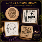 25 Christian SVG Bundle, Bible Verse, Cross and Faith Designs for Laser Engraving