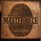 Christian Svg, I Am His Masterpiece, Ephesians 2:10 Fingerprint Design (Digital Download)