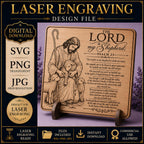 Psalm 23 Shepherd SVG, Christian Laser Engraving File