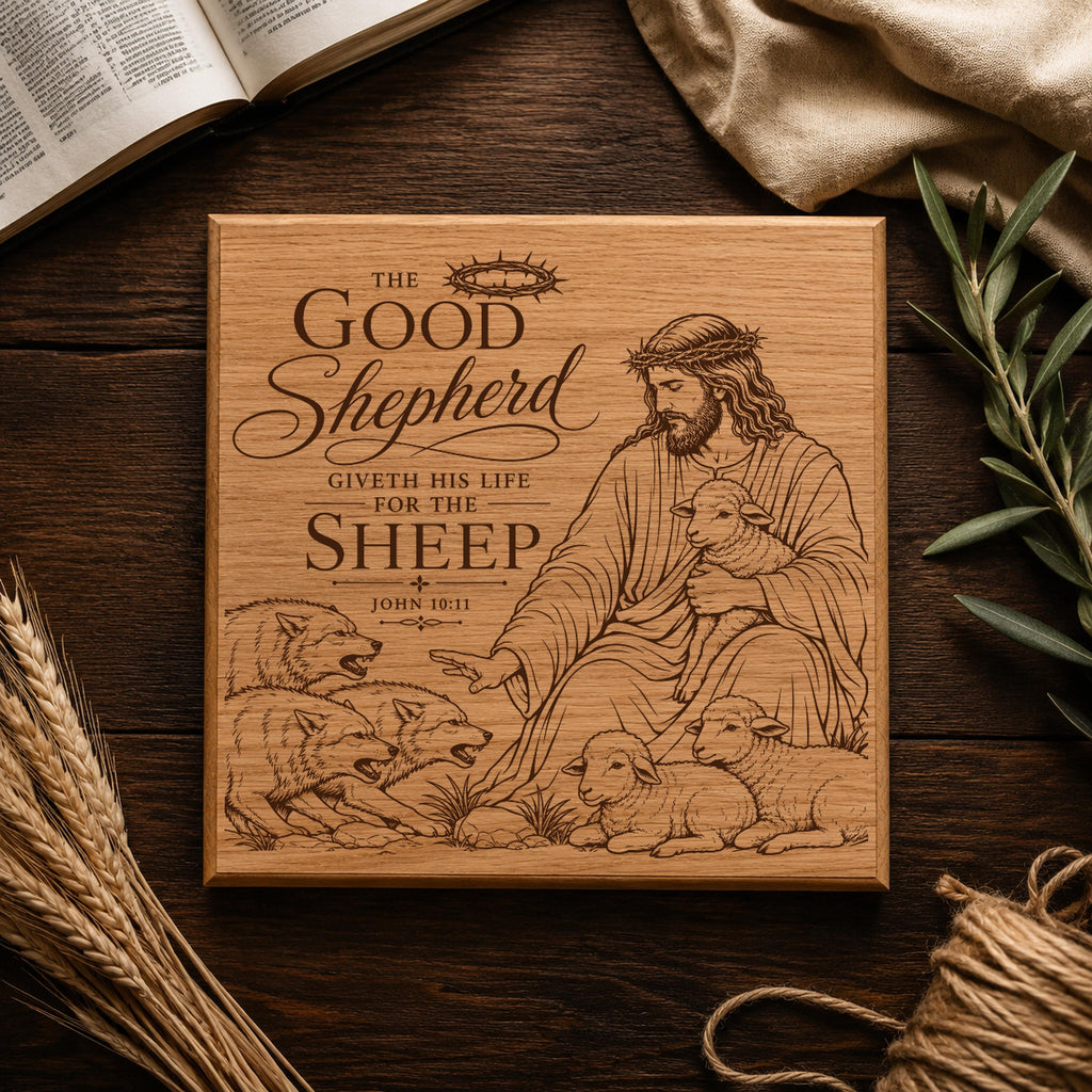 Good Shepherd SVG, John 10:11 Bible Verse Laser Engraving Design (Digital Download)