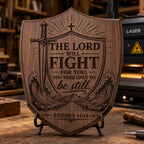 Exodus 14:14 Bible Verse Svg, Christian Shield Engraving File, Digital Download