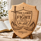 Exodus 14:14 Bible Verse Svg, Christian Shield Engraving File, Digital Download