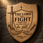 Exodus 14:14 Bible Verse Svg, Christian Shield Engraving File, Digital Download