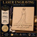God Is Within Her SVG & PNG, Christian Woman Laser Engraving File, Psalm 46:5