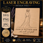 God Is Within Her SVG & PNG, Christian Woman Laser Engraving File, Psalm 46:5