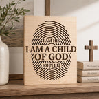 Child of God SVG, I Am His John 1:12 Fingerprint Laser Engraving File