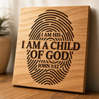 Child of God SVG, I Am His John 1:12 Fingerprint Laser Engraving File