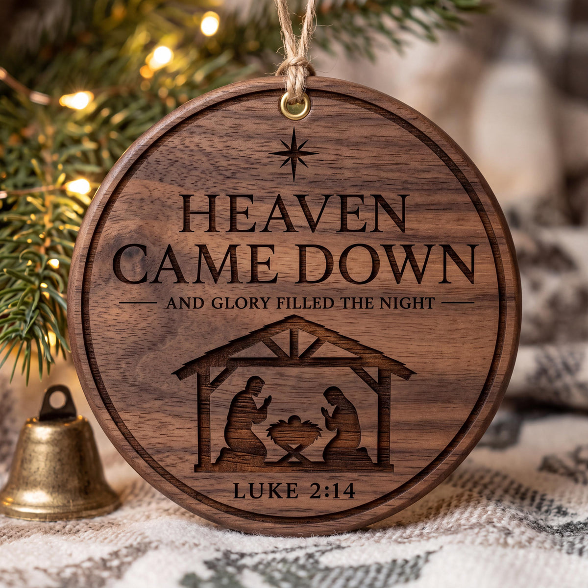 Nativity SVG: Heaven Came Down Religious Christmas Design for Laser Engraving, Cricut Digital Download