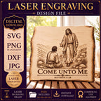 Matthew 11:28 Come Unto Me Jesus SVG, Christian Laser Engraving File (Digital Download)