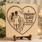 Proverbs 19:14 SVG, Christian Wedding Bible Verse, Bride and Groom Laser File